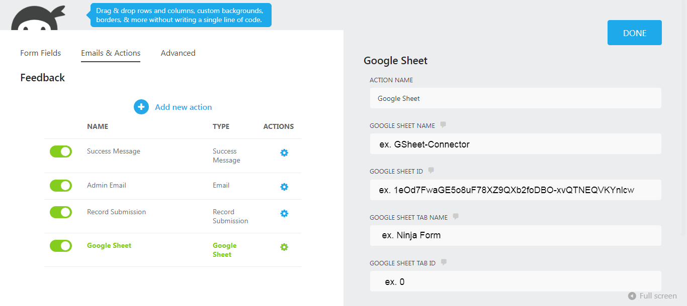 Review Of Ninja Forms Google Sheet Connector - WPSpot